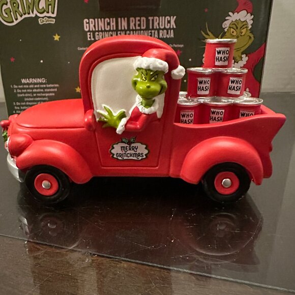 Dr. Seuss The Grinch In Red Truck With Who Hash Light Up Christmas Village Decor - Picture 1 of 6